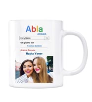 Fotoğraflı Abla Google Arama Motoru Kupa Bardak