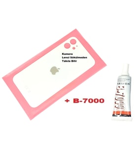Tkgz İPhone 11 Arka Pil Batarya Kapağı (CAM+B-7000) BEYAZ