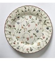 Oakwood English Countryside Tarzı İngiliz Porseleni Vintage Krem Çiçek Desenli 11 Adet 26 cm Otantik Düz Servis/Yemek Tabağı Takımı