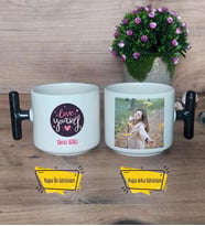 Love Your Self Kupa Bardak Fotoğraflı T Siyah Kulplu Arkadaşa Hediye, Anneye Hediye