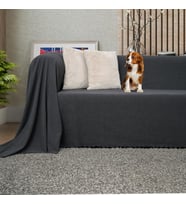 CONCEPT Koltuk Örtüsü Şönil Kaymaz Çift Taraflı Çekyat Örtüsü Koltuk Şalı 175x300 - ANTRASİT
