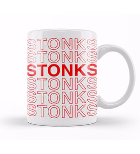 Stonks Funny Meme Investing Stock Kupa Bardak Porselen