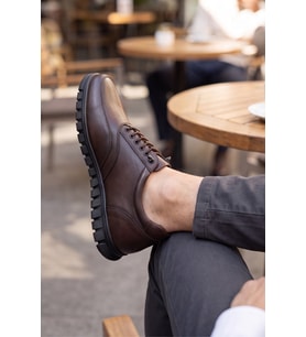 Brown Black – Elastik Bağcıklı Esnek Hafif Taban Günlük Comfort Erkek Casual Klasik Ayakkabı