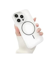 Coverzone ?phone 12 Pro ile Uyumlu Kadife ?� Y�zeyli Premium Silikon K?l?f MagSafe ile Uyumlu Kablosuz ?arj Destekli Darbe Emici Yumu?ak Dokulu Koruma Tasar?ml? Telefon K?l?f? Beyaz