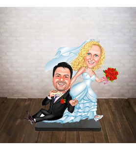 KİŞİYE ÖZEL KARİKATÜR espirili gelin damat 2 BİBLOSU