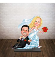 KİŞİYE ÖZEL KARİKATÜR espirili gelin damat 2 BİBLOSU