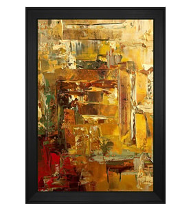 Soyut Şekiller Motifli Kanvas Tablo 80 x 110 cm Siyah Çerçeve