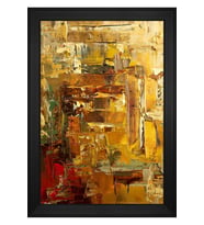 Soyut Şekiller Motifli Kanvas Tablo 80 x 110 cm Siyah Çerçeve