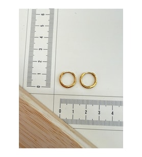 316 L Cerrahi Çelik 1,6mm*10mm Çelik Halka Küpe Gold