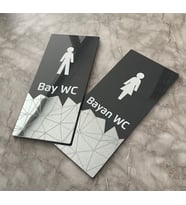 Gümüş Aynalı Dikey WC Yönlendirme Levha Seti Yönlendirmesi
