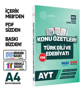 2027 YKS-AYT MEBİ-OGM Türk Dili ve Edebiyatı Pratik Konu Özet Kitabı RENKLİ A4 Boyut BASKI ÜCRETİ