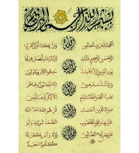 Hüsn-i Hat 21x30 cm Çerçevesiz Fatiha,Nazar,İhlas