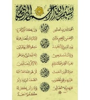 Hüsn-i Hat 21x30 cm Çerçevesiz Fatiha,Nazar,İhlas
