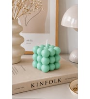 Bubble Mum - Mumelia Candles Doğal Soya, El Yapımı, Dekoratif - Zümrüt Yeşili