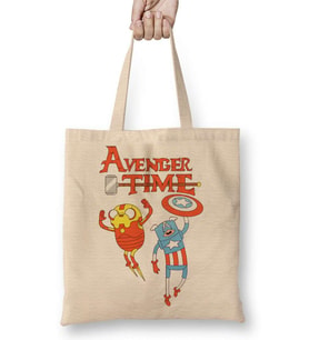 Adventure Time Captain America Iron Man Jake Finn Princess Bubblegum Marceline Bez Çanta Uzun Saplı