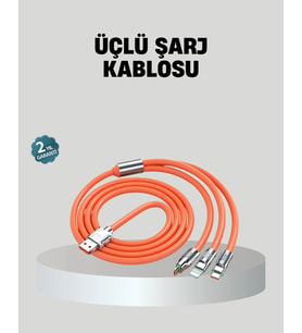 ÜÇLÜ Şarj Kablosu – Yüksek Hızlı Dayanıklı ve Uzun Ömürlü