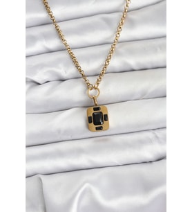 316L Çelik Zincir Gold Renk Vintage Model Kadın Kolye 5886 - SSSSSS7069-1021