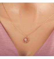 925 Ayar Gümüş Rose Çiçek Kadın Gümüş Kolye