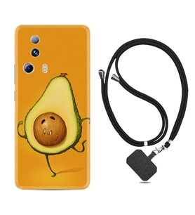 Xiaomi Mi 13 Lite Kılıf Resimli Boyun Askılı İpli Desenli Silikon Series Dance Avokado 1878