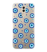 PrintiFy Huawei Mate 20 Lite ile Uyumlu 1mm Slim Fit Nazar Boncuğu 1 Baskılı Şeffaf  Kılıf