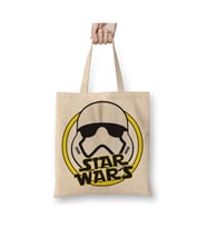 Star Wars Stormtrooper Beyaz Bez Çanta Uzun Saplı Alışveriş Çantası Plaj Çantası