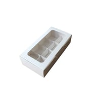 Asetat Pencereli Karton Kutu 20x10x5 CM 8 Bölmeli Kutu (10 Adet)  Beyaz
