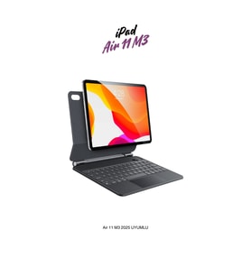 iPad Air 11 M3 2025 Uyumlu Magic Style Manyetik Yapışmalı Klavyeli Tablet Kılıfı