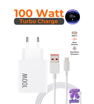 Xiaomi 100W Turbo Şarj Aleti POCO X8 Pro X8 Pro Max Uyumlu Type-C 100 Watt Hızlı Şarj Cihazı Adaptör Ve Kablo Set