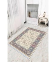 Pembe Çerçeveli Dokuma Pamuk Taban Kaymaz Kilim KLM173