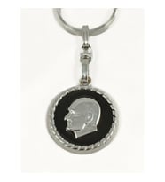 Atatürk Portreli Siyah Metal Anahtarlık