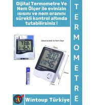 #Termometre Çocuk Bebek Odası Ev Nem Sıcaklık Ölçer Alarm Sabitleme Klipsli Pilli Dijital Termometre