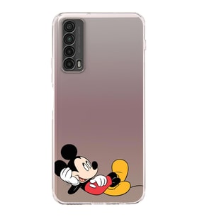 Huawei P Smart 2019  Kamera korumalı Kapak Mickey Mouse Tasarımlı  Şeffaf Kılıf