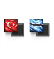 Buzdolap Magnetleri - Botsvana Bayrağı ve Türk Bayrağı - 2'li Set Magneti