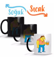 Personagem Dos Simpsons Sihirli Kupa Bardak Porselen