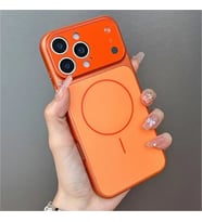 ?Phone 15 Pro Max ile Uyumlu 17 Pro Max G�r�n�ml� Magsafe Destekli Kablosuz ?arj �zellikli Kamera Lens Korumal? ??k Metal G�r�n�ml� Telefon K?l?f?