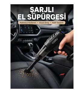 Şarjlı Araç İçi El Süpürgesi ve Çok Amaçlı Hava Pompası