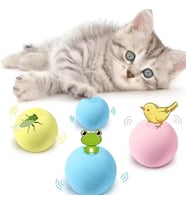 Kedi Otlu 3 Sesli İnteraktif Top Kedi Oyuncağı