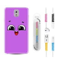 Samsung Note 3 4 5 8 9 20 Ultra 10 Lite Kılıf Kablo Koruma Spiral Silikon Purple Sweety 1717