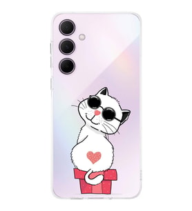 PrintiFy Samsung Galaxy A56 ile Uyumlu Kamera Korumalı Coolcat Tasarımlı Şeffaf  Silikon Kılıf