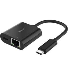 Belkin Connect Usb-C - Ethernet + Şarj Adaptörü 100W, Gigabit Ethernet Bağlantı Noktası Ve Usb-C Bağ