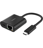 Belkin Connect Usb-C - Ethernet + Şarj Adaptörü 100W, Gigabit Ethernet Bağlantı Noktası Ve Usb-C Bağ