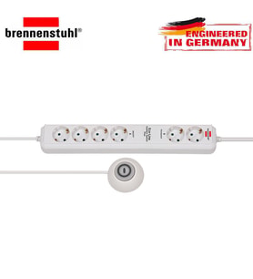 Brennenstuhl Eco-Line Comfort Güvenlik Anahtarlı 6'lı Uzatma Priz