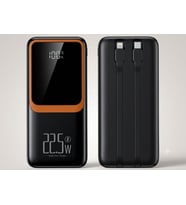 H32 10000 mah power bank PD 20W ve USB 22.5W FAST HIZLI ŞARJ DAHİLİ TYPE C VE LİGHTNİNG KABLOLU DÜNYA STANDARTLARINA UYGUN POLYMER BATARYA BİREBİR AMPER LCD GÖSTERGELİ POWERBANK (SİYAH)