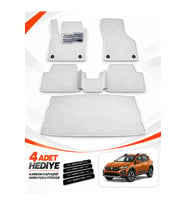 e-biz DACİA SANDERO STEPWAY (2020-2026) Uyumlu EVA Oto Paspas Bagaj Paspası Dahil Beyaz