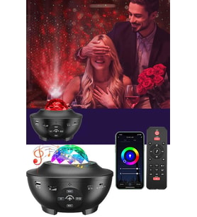 Quenlite OC-12 Bluetooth'lu LED Gökyüzü Işıkları Bulutsu Okyanus Dalgası Projektörü Eğlence Disko Parti