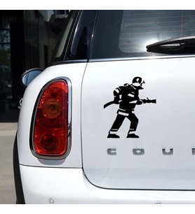 İtfayeci Araba Sticker Etiket siyah Renk 19CM