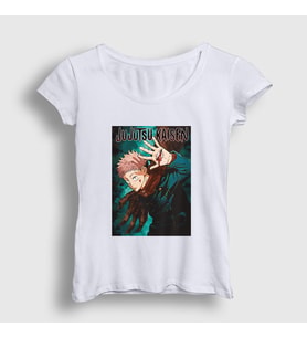 Presmono Kadın Beyaz Anime Jujutsu Kaisen T-Shirt 130793tt