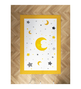 MEKTA HOME BEBEK VE ÇOCUK ODASI Ay ve Yıldız Desenli Halı