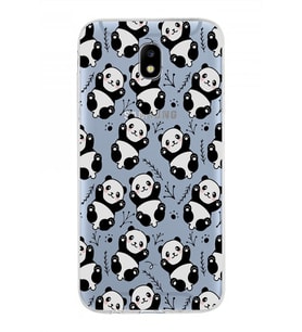 Samsung Galaxy J5 Pro Kapak Panda Tasarımlı Şeffaf Silikon Kılıf