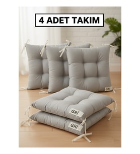 4'lü Bahçe, Balkon, Salon Sandalye Minderi, Bağcıklı